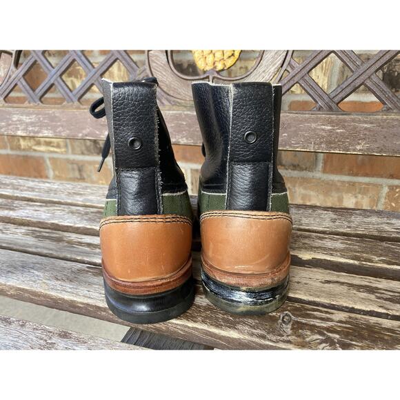 Size EU35/US4.5 NOS Women's Military Army Leather & Canvas Boots Vintage 80s - Picture 4 of 8